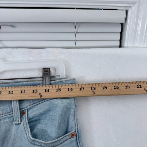 Levis Jeans Womens 32x33 Blue Light Wash Ribcage Boot Stretch High Rise - Picture 6 of 16